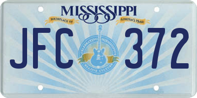 MS license plate JFC372