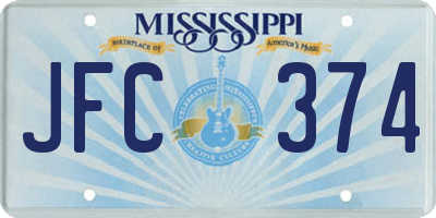 MS license plate JFC374