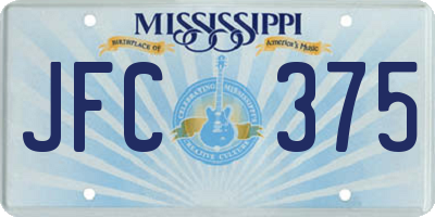 MS license plate JFC375