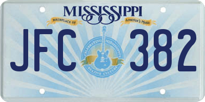 MS license plate JFC382