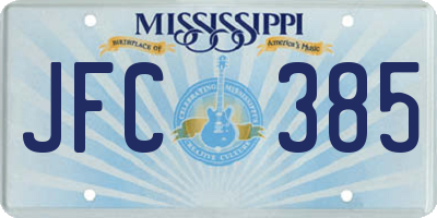 MS license plate JFC385