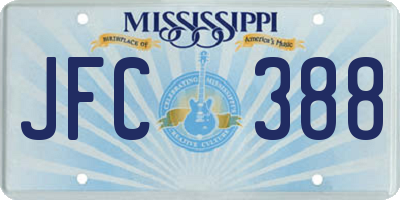 MS license plate JFC388