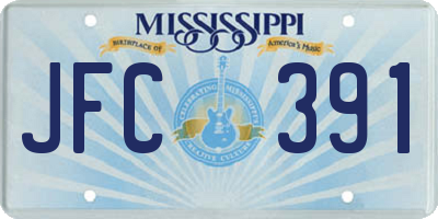 MS license plate JFC391
