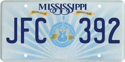 MS license plate JFC392