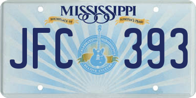 MS license plate JFC393