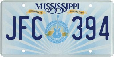 MS license plate JFC394