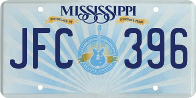 MS license plate JFC396