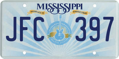 MS license plate JFC397