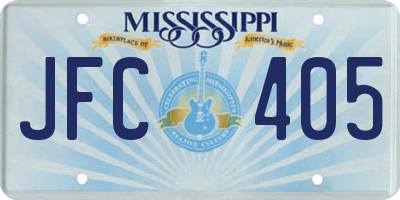 MS license plate JFC405