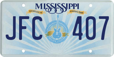 MS license plate JFC407