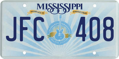 MS license plate JFC408