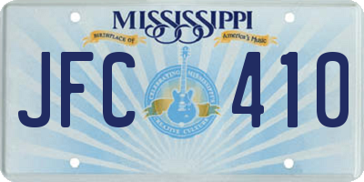 MS license plate JFC410