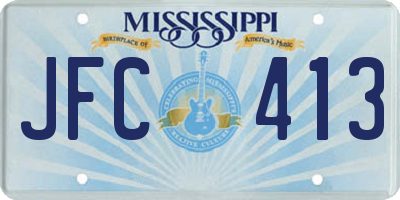 MS license plate JFC413