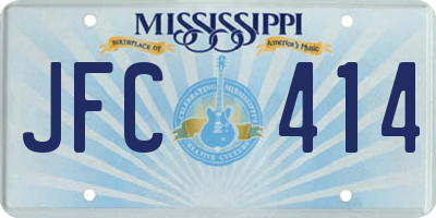 MS license plate JFC414