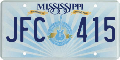 MS license plate JFC415