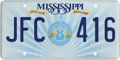 MS license plate JFC416