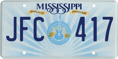MS license plate JFC417