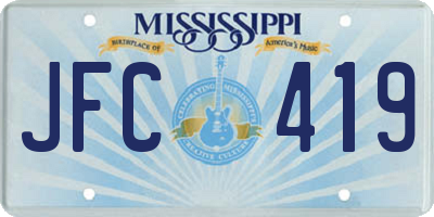 MS license plate JFC419