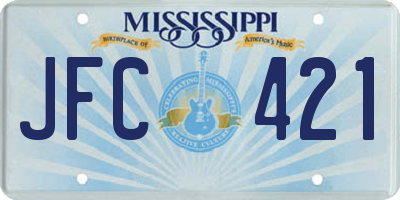 MS license plate JFC421