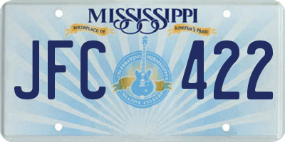 MS license plate JFC422
