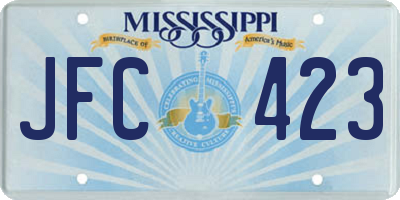 MS license plate JFC423