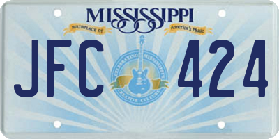 MS license plate JFC424