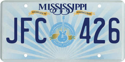 MS license plate JFC426