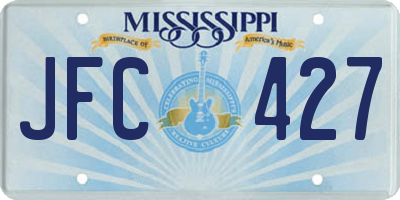 MS license plate JFC427