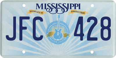 MS license plate JFC428