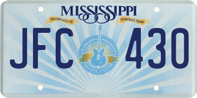 MS license plate JFC430