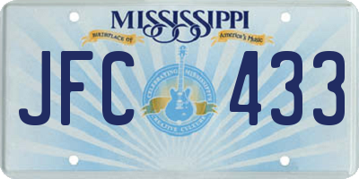 MS license plate JFC433