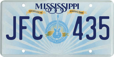 MS license plate JFC435