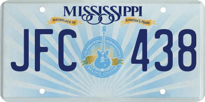 MS license plate JFC438
