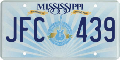 MS license plate JFC439