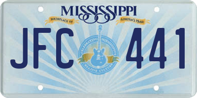 MS license plate JFC441