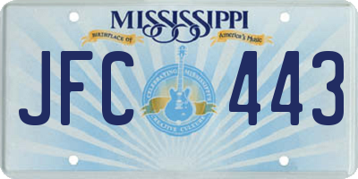 MS license plate JFC443