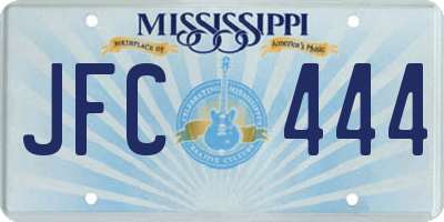 MS license plate JFC444