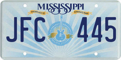 MS license plate JFC445