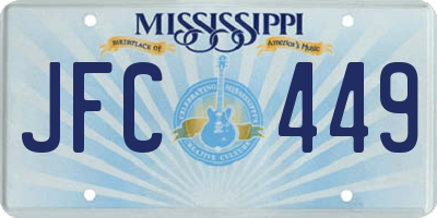 MS license plate JFC449