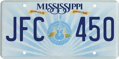 MS license plate JFC450