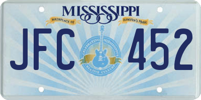 MS license plate JFC452