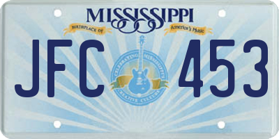MS license plate JFC453