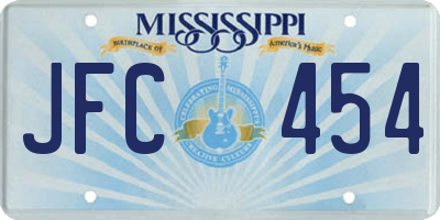 MS license plate JFC454