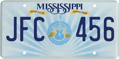 MS license plate JFC456