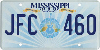 MS license plate JFC460