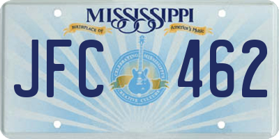 MS license plate JFC462