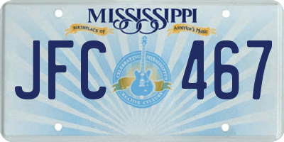 MS license plate JFC467