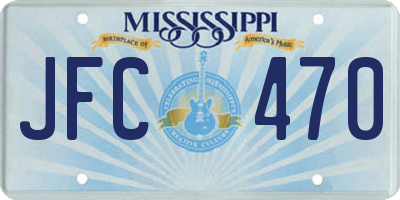 MS license plate JFC470