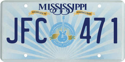 MS license plate JFC471