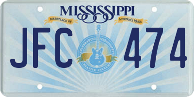 MS license plate JFC474